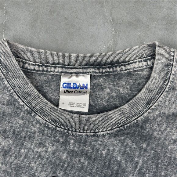 VTG Y2K Stone Washed Pictograph Cave Drawing Double Sided AOP Graphic Shirt -  L - Picture 3 of 6